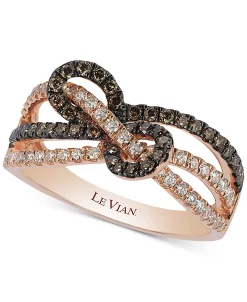 Le Vian Chocolatier® Gladiator Knots™ Diamond Statement Ring (5/8 Ct. T.w.) In 14k Rose Gold
