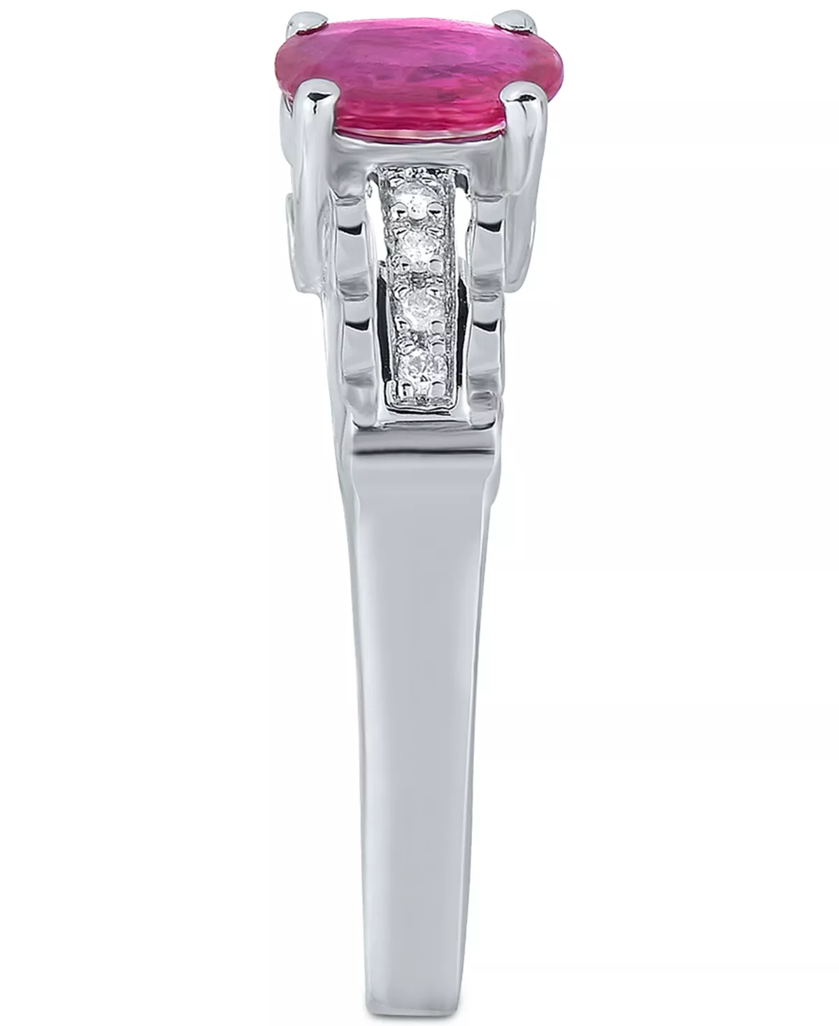 Macy's Ruby (9/10 Ct. T.w.) & Diamond Accent Ring In Sterling Silver 3 Macy's Ruby (9/10 Ct. T.w.) & Diamond Accent Ring In Sterling Silver - Image 3