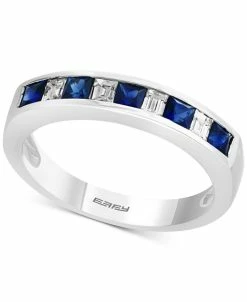 EFFY Collection Gemstone Bridal By EFFY® Sapphire (5/8 Ct. T.w.) & Diamond (1/4 Ct. T.w.) Band In 18k White Gold
