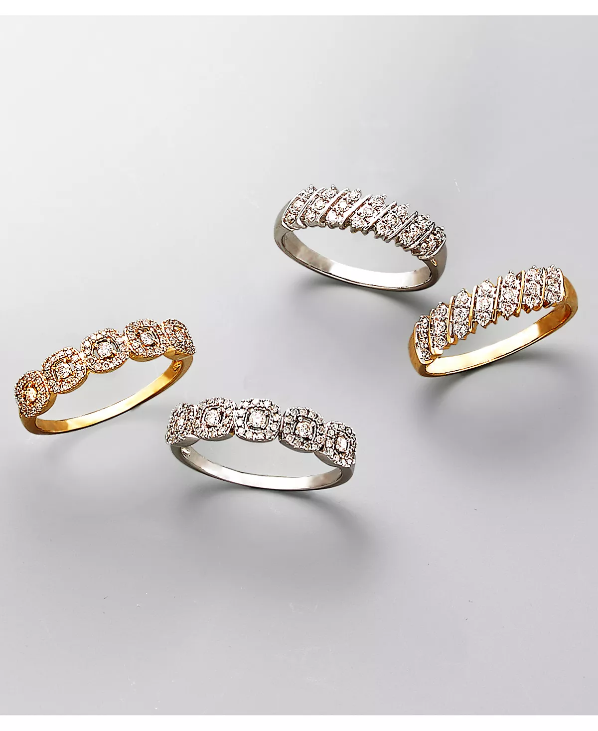 Macy's Diamond Multi-Row Band (1/5 Ct. T.w.) In 10K White, Yellow Or Rose Gold 3 Macy's Diamond Multi-Row Band (1/5 Ct. T.w.) In 10K White, Yellow Or Rose Gold - Image 3