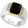 EFFY Collection ® Men's Onyx (11 X 9mm) & Diamond Accent Ring In Sterling Silver & 14k Gold