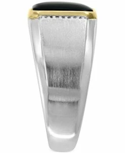 EFFY Collection ® Men's Onyx (11 X 9mm) & Diamond Accent Ring In Sterling Silver & 14k Gold -rings shop 10528848 fpx