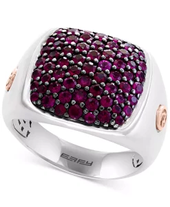 EFFY Collection ® Men's Ruby Ring (1-3/4 Ct. T.w.) In Sterling Silver & 14k Rose Gold