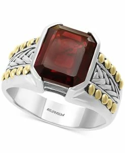 EFFY Collection ® Men's Rhodolite Garnet Ring (6-3/8 Ct. T.w.) In Sterling Silver & 18k Gold