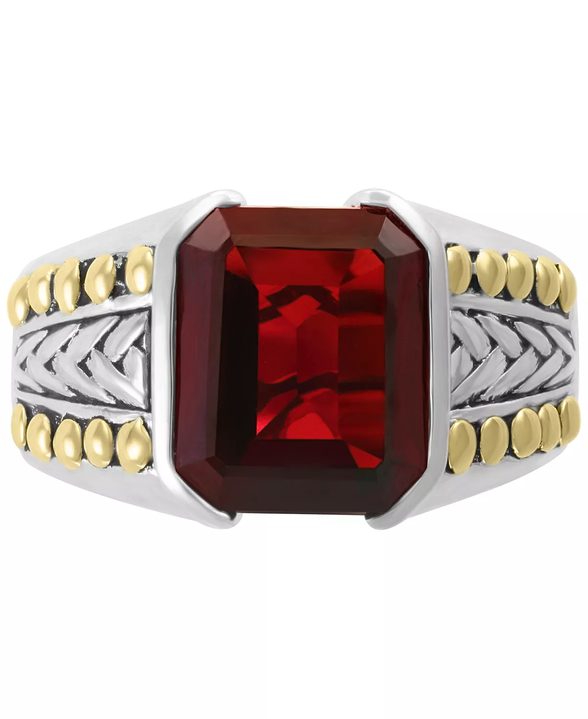 EFFY Collection ® Men's Rhodolite Garnet Ring (6-3/8 Ct. T.w.) In Sterling Silver & 18k Gold 3 EFFY Collection ® Men's Rhodolite Garnet Ring (6-3/8 Ct. T.w.) In Sterling Silver & 18k Gold - Image 3