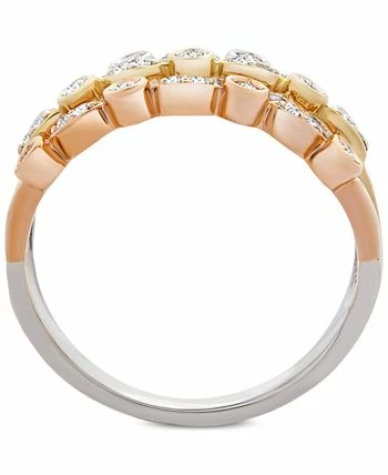 Wrapped Diamond Tricolor Triple Band Ring (1/4 Ct. T.w.) In 14k Gold, White & Rose Gold, Created For Macy's 3 Wrapped Diamond Tricolor Triple Band Ring (1/4 Ct. T.w.) In 14k Gold, White & Rose Gold, Created For Macy's - Image 3