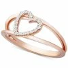 Wrapped Diamond Heart Ring (1/10 Ct. T.w.) In 14k Rose Gold, Created For Macy's