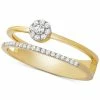 Wrapped Diamond Cluster Double Ring (1/6 Ct. T.w.) In 14k Gold, Created For Macy's