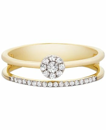 Wrapped Diamond Cluster Double Ring (1/6 Ct. T.w.) In 14k Gold, Created For Macy's 2 Wrapped Diamond Cluster Double Ring (1/6 Ct. T.w.) In 14k Gold, Created For Macy's - Image 2
