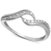 Macy's Diamond Swirl Ring (1/10 Ct. T.w.) In Sterling Silver