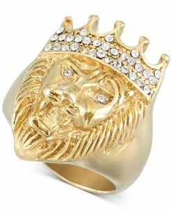 LEGACY For MEN By Simone I. Smith Stal Lion Ring In Gold-Tone Ion-Plated Stainless Steel -rings shop 11640816 fpx
