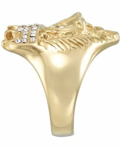 LEGACY For MEN By Simone I. Smith Stal Lion Ring In Gold-Tone Ion-Plated Stainless Steel -rings shop 11640817 fpx