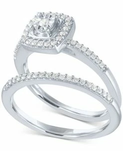 Promised Love Diamond Bridal Set (1/4 Ct. T.w.) In Sterling Silver -rings shop 12775957 fpx