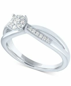 Promised Love Diamond Cluster Promise Ring (1/6 Ct. T.w.) In Sterling Silver -rings shop 12775982 fpx