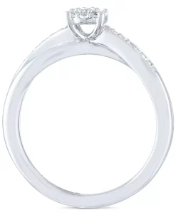 Promised Love Diamond Cluster Promise Ring (1/6 Ct. T.w.) In Sterling Silver -rings shop 12775983 fpx
