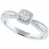 Promised Love Diamond Cluster Promise Ring (1/6 Ct. T.w.) In Sterling Silver