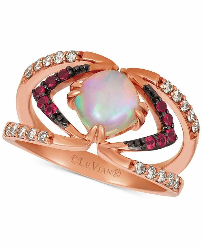 Le Vian Neopolitan Opal (3/4 Ct. T.w.), Passion Ruby (1/6 Ct. T.w.), & Nude Diamonds (1/4 Ct. T.w.) Ring Set In 14k Rose Gold 1 Le Vian Neopolitan Opal (3/4 Ct. T.w.), Passion Ruby (1/6 Ct. T.w.), & Nude Diamonds (1/4 Ct. T.w.) Ring Set In 14k Rose Gold