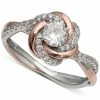 Giani Bernini Cubic Zirconia Love Knot Ring In 18k Rose Gold Over Sterling Silver And Sterling Silver, Created For Macy's