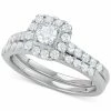 Macy's Diamond Halo Bridal Set (1 Ct. T.w.) In 14k White, Yellow Or Rose Gold
