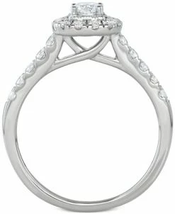 Macy's Diamond Halo Bridal Set (1 Ct. T.w.) In 14k White, Yellow Or Rose Gold -rings shop 13036993 fpx