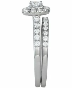 Macy's Diamond Halo Bridal Set (1 Ct. T.w.) In 14k White, Yellow Or Rose Gold -rings shop 13037004 fpx