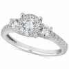 Macy's Diamond Halo Engagement Ring (1 Ct. T.w.) In 14k White Gold