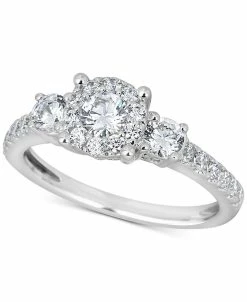 Macy's Diamond Halo Engagement Ring (1 Ct. T.w.) In 14k White Gold