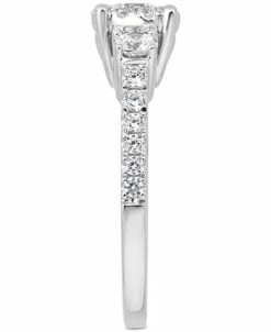 Macy's Diamond Halo Engagement Ring (1 Ct. T.w.) In 14k White Gold -rings shop 13296425 fpx