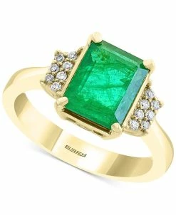 EFFY Collection ® Emerald (2-1/5 Ct. T.w.) & Diamond (1/10 Ct. T.w.) Statement Ring In 14k Gold