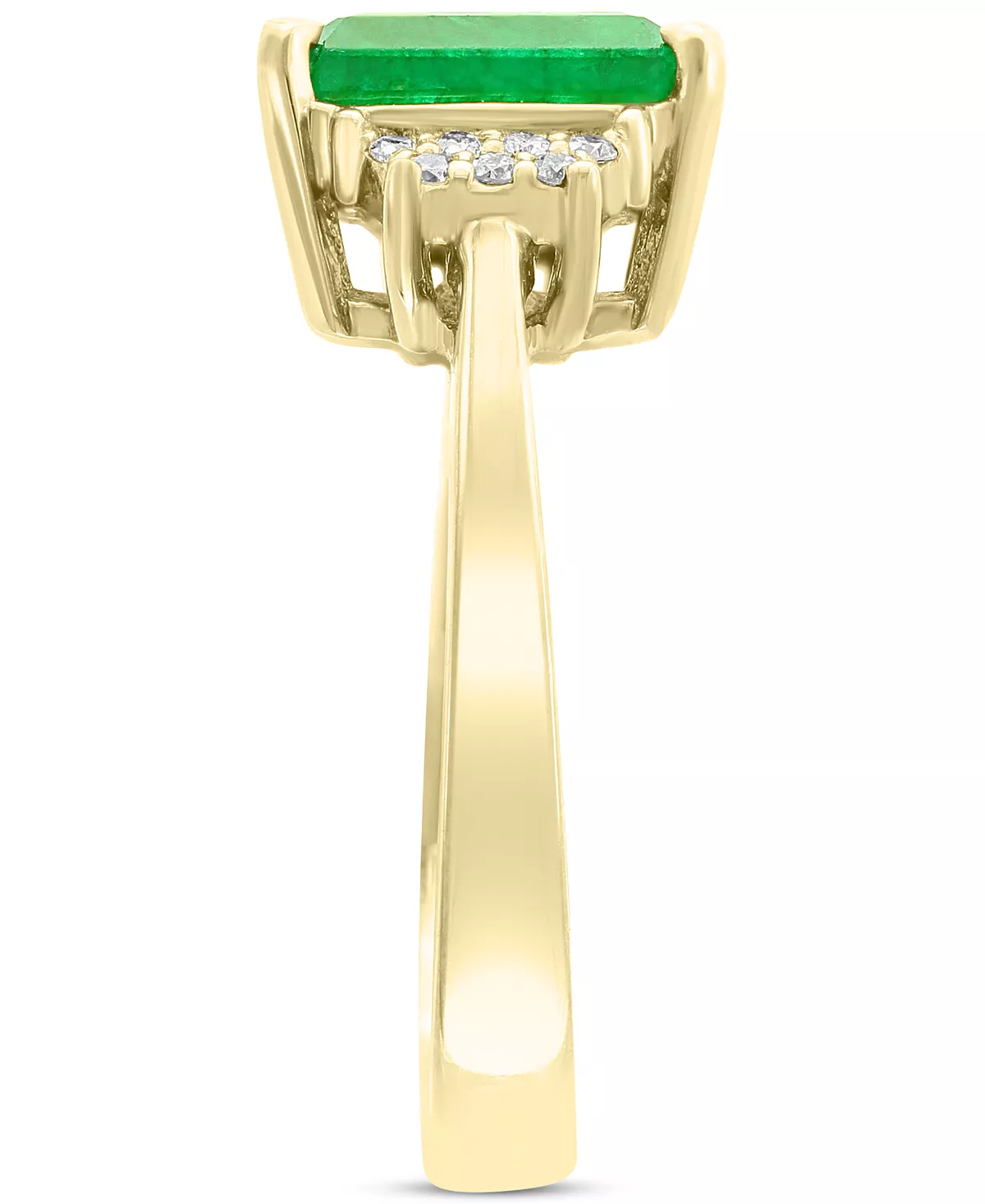 EFFY Collection ® Emerald (2-1/5 Ct. T.w.) & Diamond (1/10 Ct. T.w.) Statement Ring In 14k Gold 5 EFFY Collection ® Emerald (2-1/5 Ct. T.w.) & Diamond (1/10 Ct. T.w.) Statement Ring In 14k Gold - Image 5