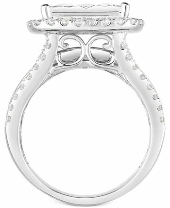 TruMiracle Diamond Halo Cluster Engagement Ring (3 Ct. T.w.) In 10k White Gold 3 TruMiracle Diamond Halo Cluster Engagement Ring (3 Ct. T.w.) In 10k White Gold - Image 3