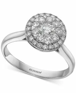 EFFY Collection ® Diamond Halo Cluster Engagement Ring (3/4 Ct. T.w.) In 14k White Gold
