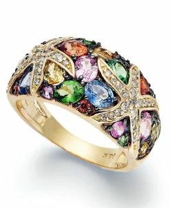 EFFY Collection Watercolors By EFFY® Multistone And Diamond Starfish Ring (3-1/2 Ct. T.w.) In 14k Gold