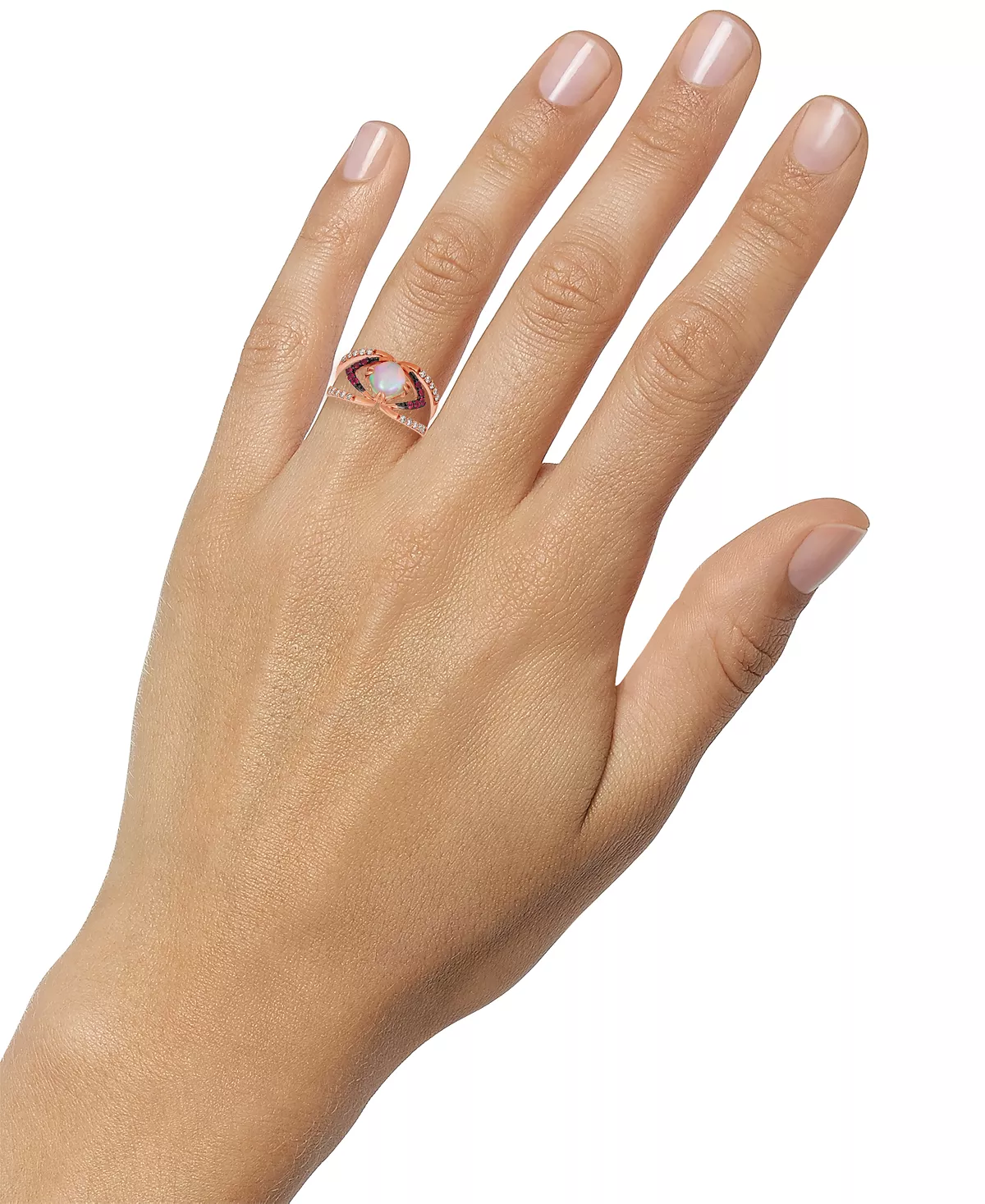 Le Vian Neopolitan Opal (3/4 Ct. T.w.), Passion Ruby (1/6 Ct. T.w.), & Nude Diamonds (1/4 Ct. T.w.) Ring Set In 14k Rose Gold 2 Le Vian Neopolitan Opal (3/4 Ct. T.w.), Passion Ruby (1/6 Ct. T.w.), & Nude Diamonds (1/4 Ct. T.w.) Ring Set In 14k Rose Gold - Image 2