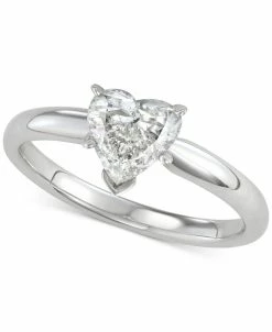 Macy's Diamond Heart-Cut Solitaire Engagement Ring (1 Ct. T.w.) In 14k White Or Yellow Gold