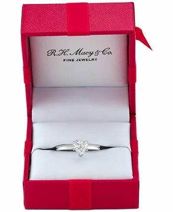 Macy's Diamond Heart-Cut Solitaire Engagement Ring (1 Ct. T.w.) In 14k White Or Yellow Gold 3 Macy's Diamond Heart-Cut Solitaire Engagement Ring (1 Ct. T.w.) In 14k White Or Yellow Gold - Image 3