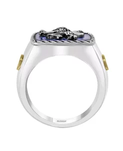 EFFY Collection ® Men's Lapis Lazuli (15.5 X15mm) Ring In Sterling Silver And 18k Yellow Gold -rings shop 14428133 fpx