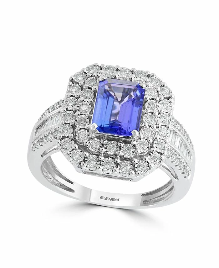 EFFY Collection ® Tanzanite (1-1/3 Ct. T.w) And Diamond (1/2 Ct. T.w) Ring In 14K White Gold (Also Available In Sapphire) 1 EFFY Collection ® Tanzanite (1-1/3 Ct. T.w) And Diamond (1/2 Ct. T.w) Ring In 14K White Gold (Also Available In Sapphire)