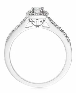 Macy's Diamond Halo Bridal Set (1/2 Ct. T.w.) In 14k White Gold 9 Macy's Diamond Halo Bridal Set (1/2 Ct. T.w.) In 14k White Gold -rings shop 14573741 fpx