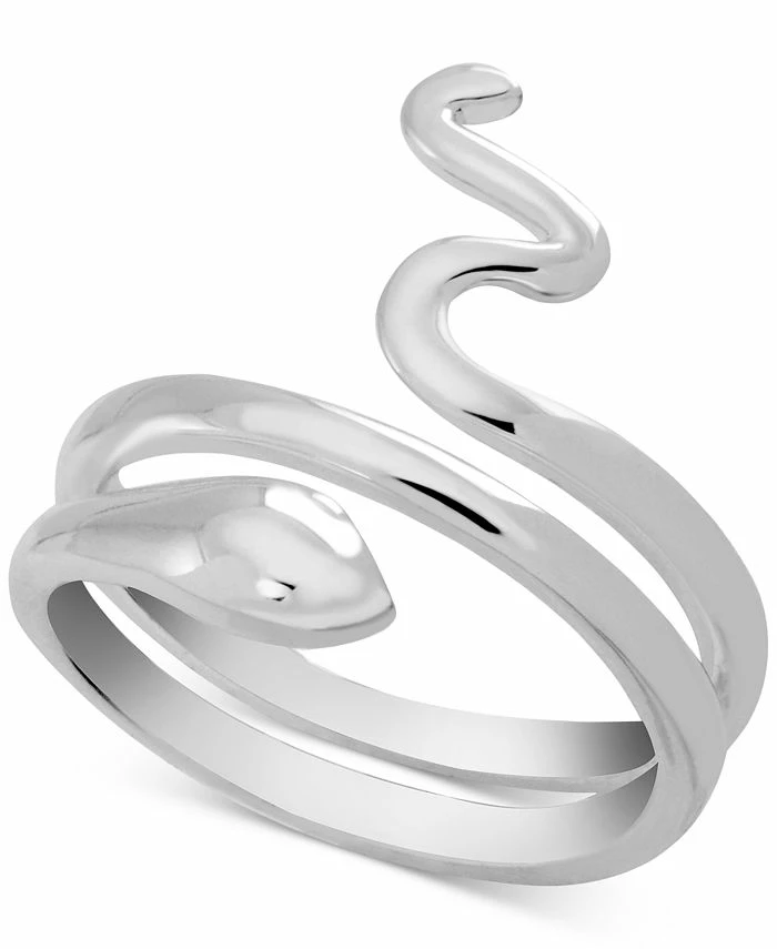 And Now This Snake Coil Ring In Silver-Plate 1 And Now This Snake Coil Ring In Silver-Plate