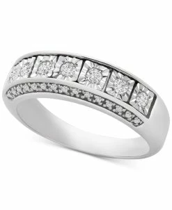 Macy's Diamond Seven-Stone Band (1/4 Ct. T.w.) In Sterling Silver