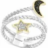EFFY Collection ® Diamond Star & Moon Coil Ring (1/10 Ct. T.w.) In Sterling Silver & 14k Gold-Plate
