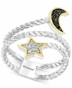 EFFY Collection ® Diamond Star & Moon Coil Ring (1/10 Ct. T.w.) In Sterling Silver & 14k Gold-Plate