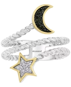EFFY Collection ® Diamond Star & Moon Coil Ring (1/10 Ct. T.w.) In Sterling Silver & 14k Gold-Plate -rings shop 15173331 fpx