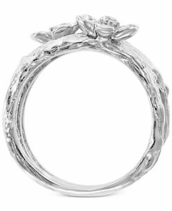 EFFY Collection ® Diamond Flower Stack-Look Statement Ring (1/20 Ct. T.w.) In Sterling Silver -rings shop 15174682 fpx