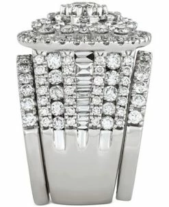 Macy's 3-Pc. Diamond Multi-Halo Cluster Bridal Set (5-3/8 Ct. T.w.) In 14k White Gold -rings shop 15299423 fpx