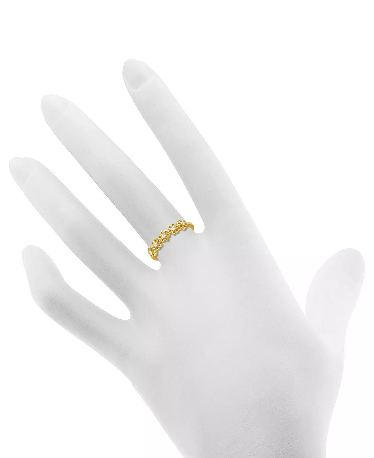 And Now This Cubic Zirconia Flower Ring In Gold-Plate 2 And Now This Cubic Zirconia Flower Ring In Gold-Plate - Image 2