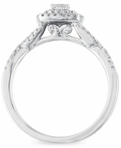 Macy's Diamond 3/8 Ct. T.w. Halo Engagement Ring In 14k White Gold -rings shop 15503114 fpx