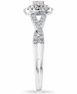 Macy's Diamond 3/8 Ct. T.w. Halo Engagement Ring In 14k White Gold -rings shop 15503129 fpx