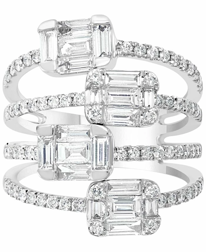 EFFY Collection ® HEMATIAN Diamond Multi-Row Baguette Statement Ring (1-5/8 Ct. T.w.) In 18k White Gold 4 EFFY Collection ® HEMATIAN Diamond Multi-Row Baguette Statement Ring (1-5/8 Ct. T.w.) In 18k White Gold - Image 4